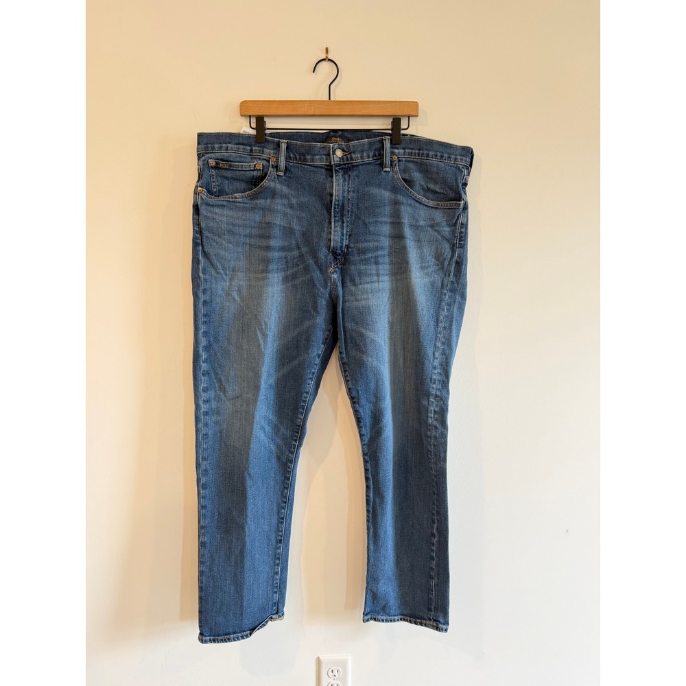 Polo Ralph Lauren Mens The Prospect Straight Blue Denim Jeans 44x30 Medium Wash